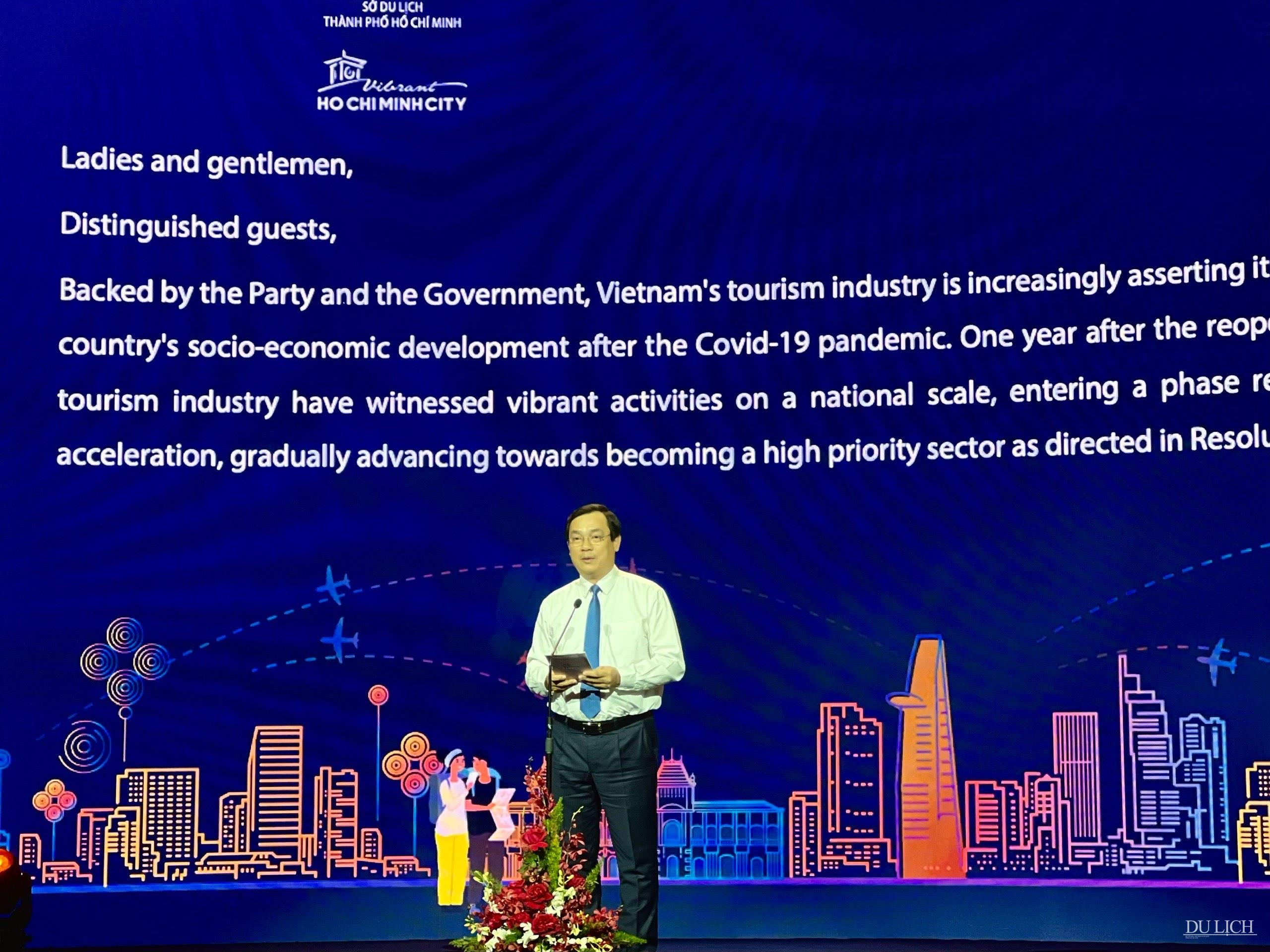 Tổng cục trưởng Tổng cục Du lịch Nguyễn Trùng Khánh phát biểu tại lễ khai mạc Ngày hội Du lịch TP. Hồ Chí Minh lần thứ 19